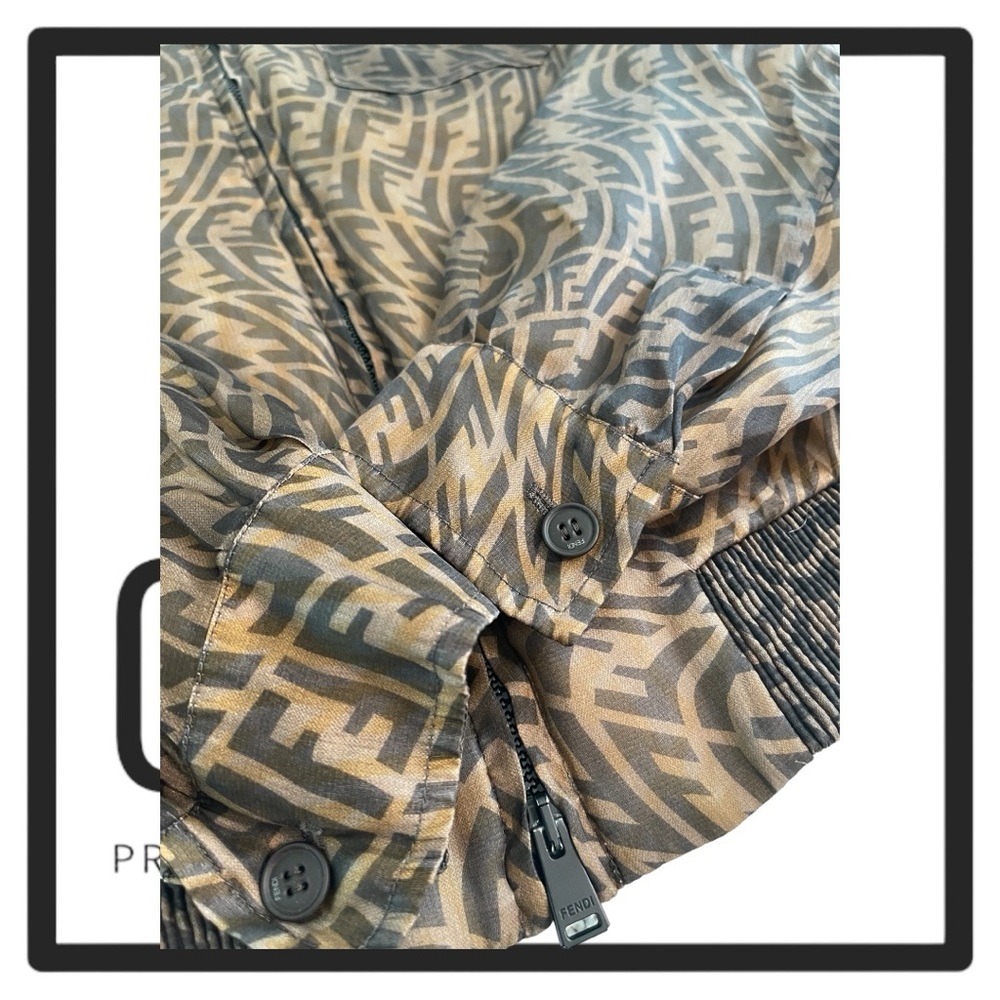 Fendi Reversible Brown Organza‎ FF Vertigo Jacket - Picture 9 of 15